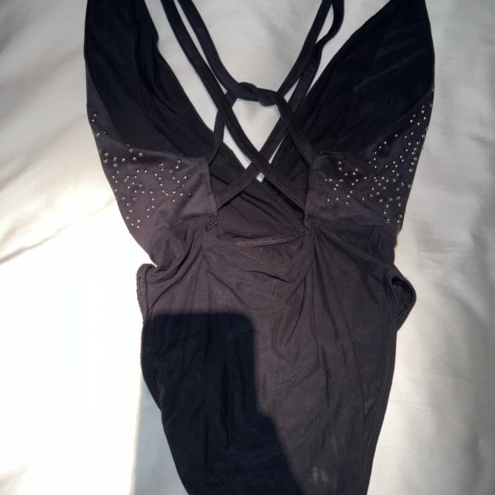 urban outfitters super cute tank top bodysuit with silver accents